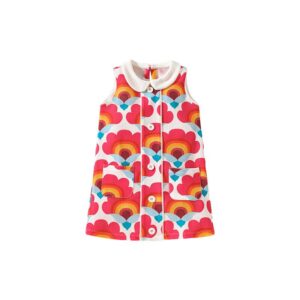 Children Kids Baby Fashion Girls Sleeveless Floral Print Peter Pan Collar Princess Dress