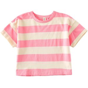 Children Kids Baby Fashion Girls Boys Casual Short Sleeve Stripe Print T-Shirt