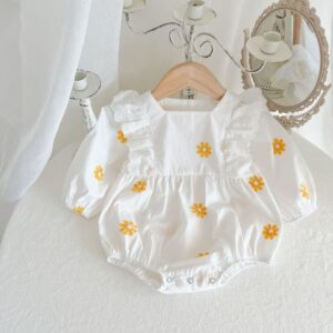 Toddlers Newborn Baby Fashion Girls Long Sleeve Daisy Flower Bodysuit