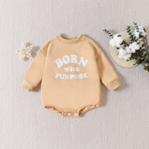 Toddlers Newborn Baby Fashion Girls Long Sleeve Letter Print Bodysuit