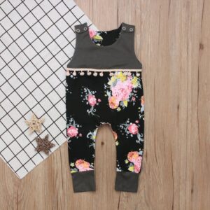 Toddlers Newborn Baby Fashion Girls Sleeveless Floral Jumpsuit