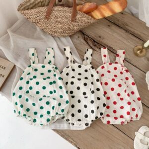 Toddlers Newborn Baby Fashion Girls Short Sleeve Polka Dot Print Bodysuit