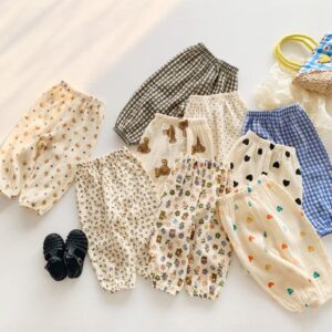 Children Kids Baby Fashion Girls Print Loose Harem Pants