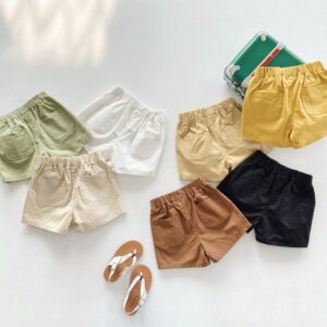 Children Kids Baby Fashion Girls Casual Solid Color Shorts