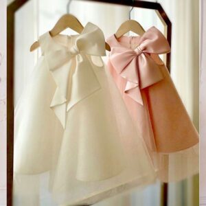 Children Kids Toddlers Fashion Girls Sleeveless Bow Mesh Princess Dress