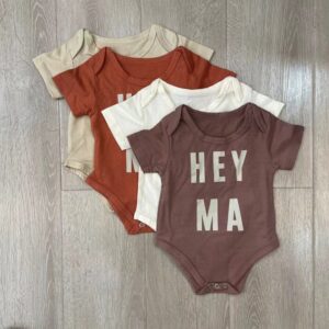 Toddlers Newborn Baby Fashion Girls Boys Short Sleeves Letter Print Bodysuit