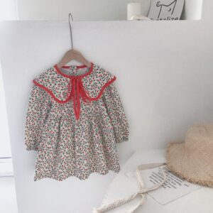 Children Kids Toddlers Fashion Girls Long Sleeve Floral Princess Dress