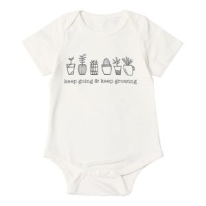 Kids Simple Plants Letter Pattern Romper