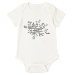 Kids Fashion Linear Plants Pattern Romper