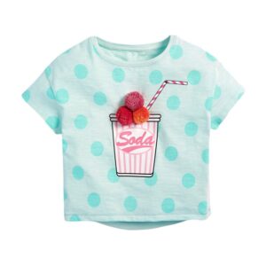 Children Kids Toddlers Fashion Girls Short Sleeve Soda Print Basic T-Shirt