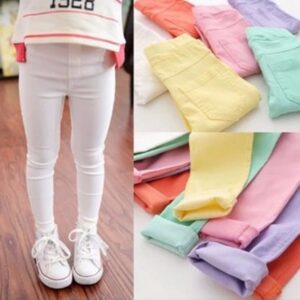 Girls Basic Solid Color Tight Pants