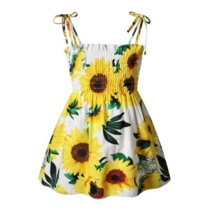 Children Kids Toddlers Fashion Girls Print Suspender Dress