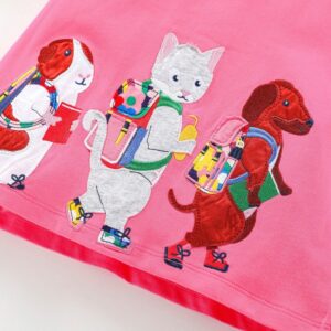 Children Kids Toddlers Girls Long-Sleeved Cartoon Animal Dress