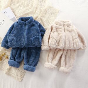 Toddlers Newborn Baby Girls Boys Long Sleeve Jacket And Pants 2pcs Set
