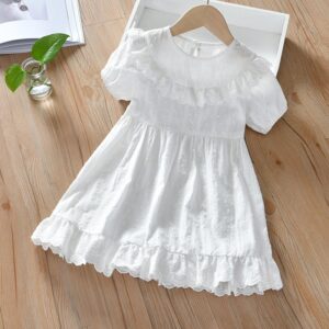 Children Kids Toddlers Girls Ruffled Stitching Princess Dress