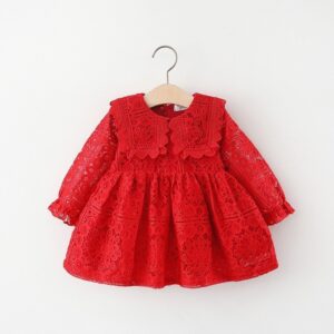 Toddlers Newborn Baby Girls Long Sleeve Lace Dress