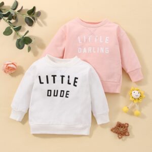 Toddlers Newborn Baby Girls Boys Printed Letters Long Sleeve Sweatshirt