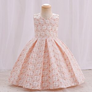 Toddlers Newborn Baby Girls Flower Pattern Sleeveless Princess Party Dress