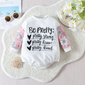 Toddlers Newborn Baby Girls Letter Print Love Long-Sleeved Bodysuit