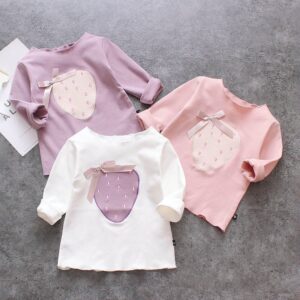 Kids Toddler Girls Long-Sleeved Patch T-Shirt