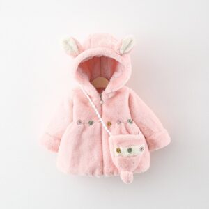 Kids Baby Girl Fashion Thick Floral Hooded Fall/Winter Coat