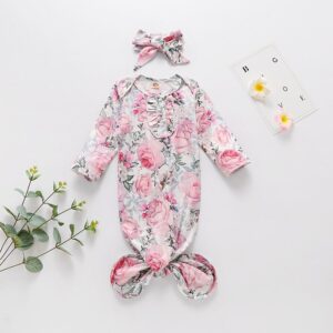 Kids Baby Girl Fashion Long Sleeve Women's Pink Sleeping Bag Jumpsuit
