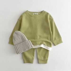 Kids Baby Girl Boy Fashion Comfortable Casual Knit Loose Athletic Two Piece Set