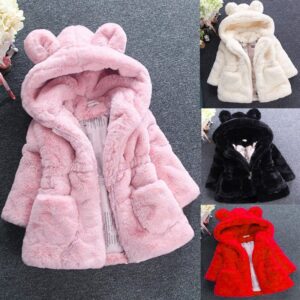 Girl Winter Lovely Bear Ear Thick Coat