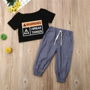 Baby Girl Oversized Crop Top And Pants Set