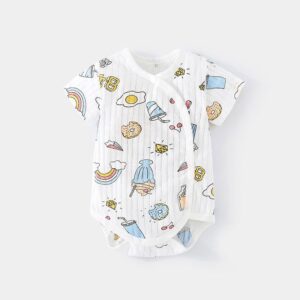 Baby Cute Cartoon All Over Print Short Sleeve Romper