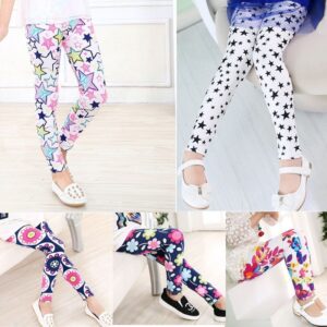 Kids Girls Basic Star All Over Print Leggings