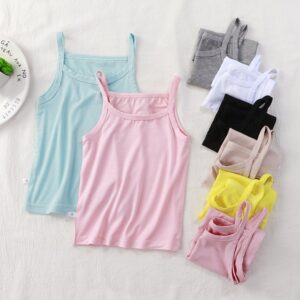 Girls Basic Solid Color Breathable Elastic Camisole