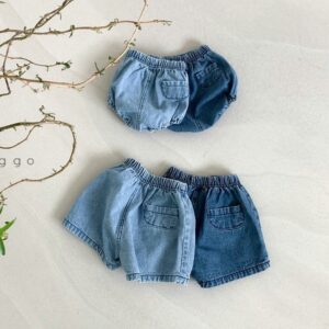 Baby Basic Solid Color Small Pocket Design Shorts
