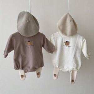 Baby Cute Bear Round Neck Long Sleeve Romper