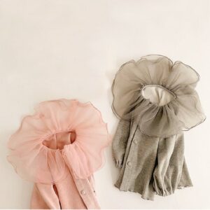 Girls Sweet Solid Color Ruffled Single-breasted Long Sleeve Coat