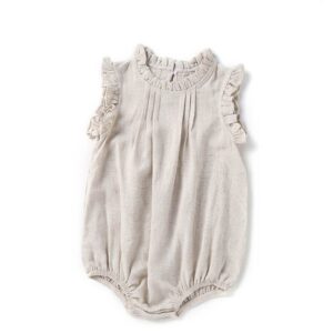 Girls Simple Stringy Selvedge Sleeveless Romper