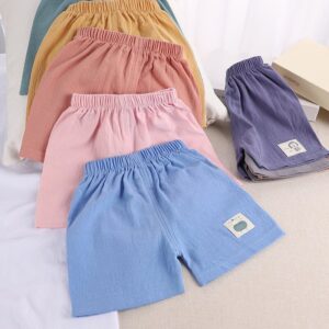 Kids Simple Solid Color Casual Shorts