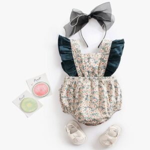 Girls Fashion Flower Pattern Stringy Selvedge Sleeveless Design Romper