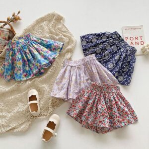 Girls Fashion Floral Pattern Shorts