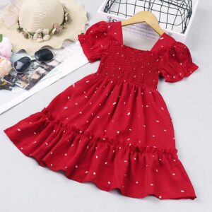 Girls Fashion Polk Dot Short-sleeves Lace Princess Dress