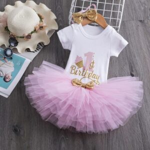 Girls Letter Printed Tops And Skirt Headband Three-piece Set