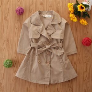 Girls Fashion Single Breasted Windbreaker Coat