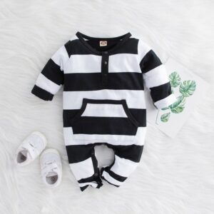 Kids Long Sleeve Stripe Jumpsuit