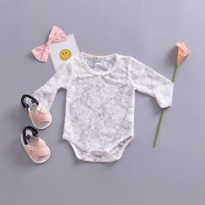 Children Fashion Lace Embroidered Long Sleeve Romper