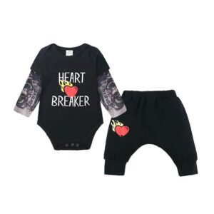 2 Pcs Fashion Set Baby Boy Patchwork Bodysuits And Pants