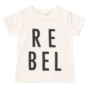 Boy Girl Letter Print Short Sleeves Casual Tee