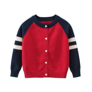 1-8Y Boy Girl Color Blocking Knitted Outerwear