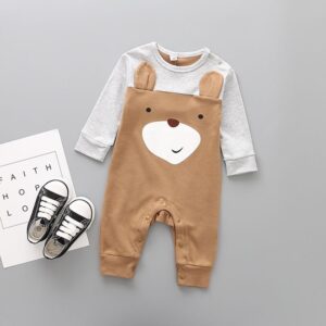 Baby Cartoon Animal Pattern Long-sleeve Cotton Jumpsuits