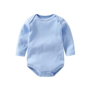 Baby Clothes Long Sleeve Solid Color Round Neck Bodysuit