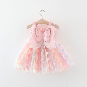 Kids Baby Girls Cute Butterfly Mesh Cami Party Tutu Princess Dress